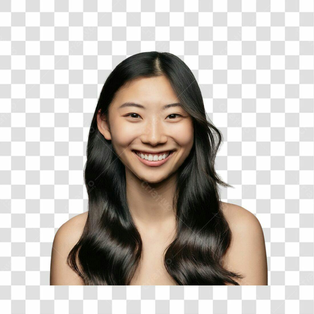 Imagem PNG Mulher Asiática Sorrindo com fundo transparente