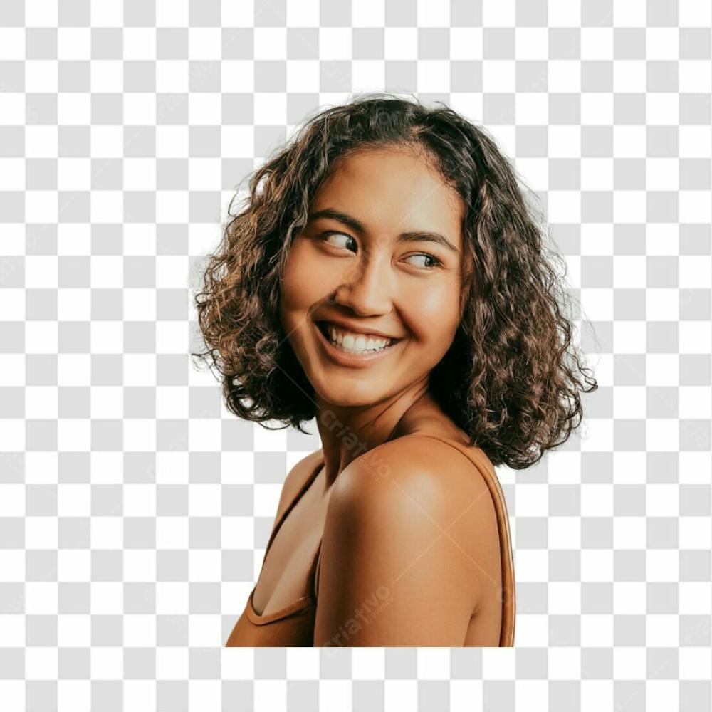 Menina Feliz Cabelo Curto E Cacheado Png Transparente