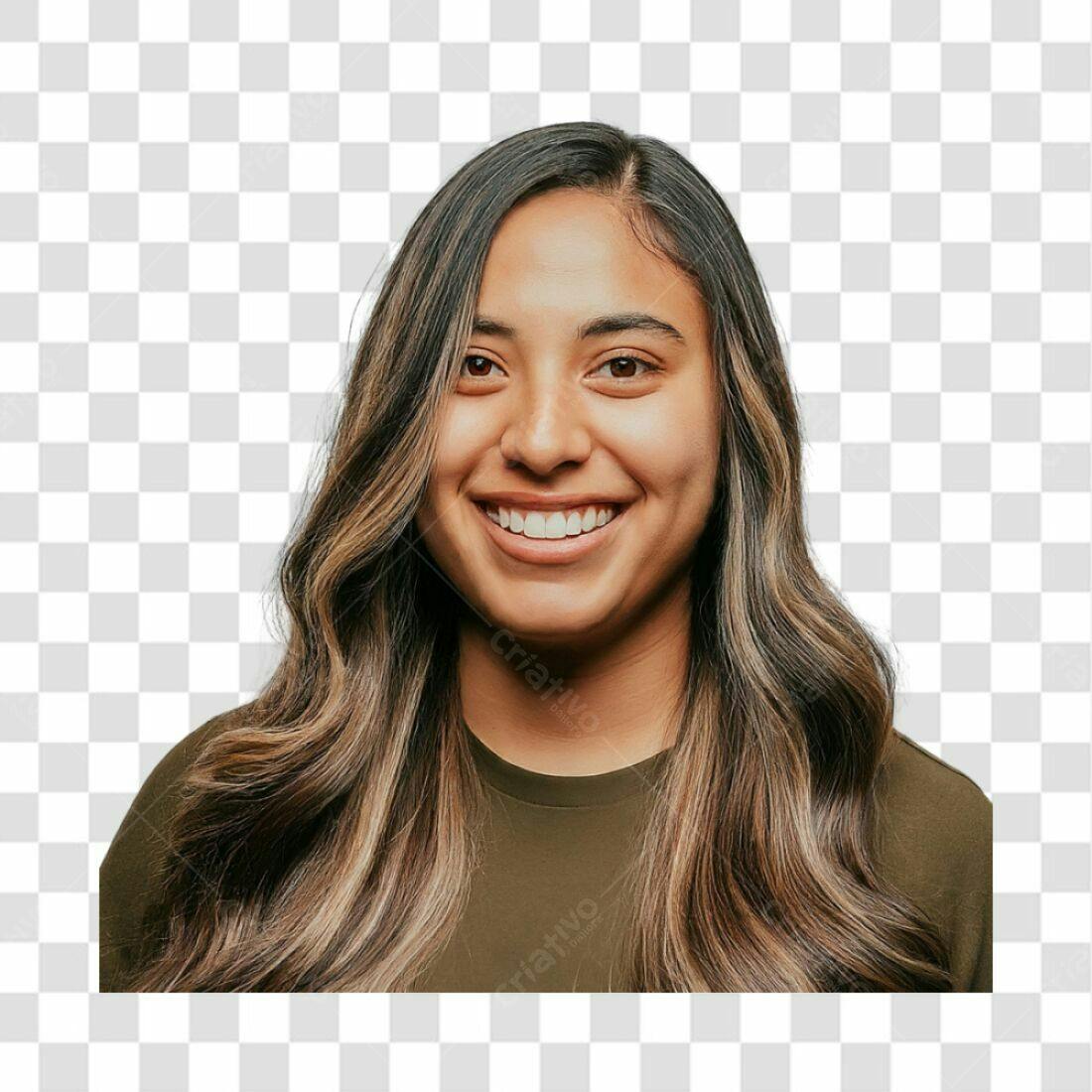 Foto Perfil Mulher Sorrindo PNG com fundo transparente