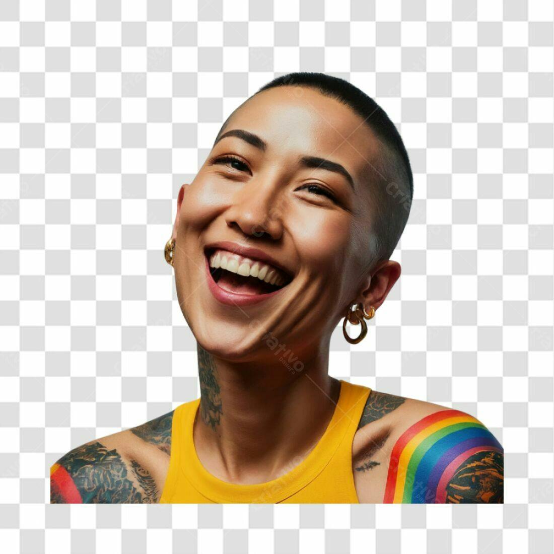 Imagem PNG mulher alegre com fundo transparente