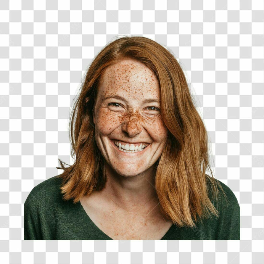 Imagem PNG com fundo transparente Mulher ruiva feliz