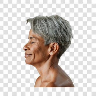 Mulher idosa de cabelo curto png transparente