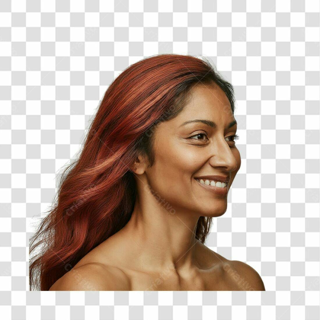 Retrato Mulher Cabelo Ruivo PNG com fundo transparente