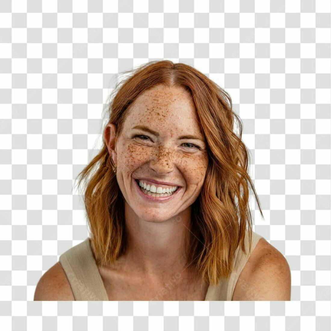 Imagem PNG com fundo transparente Mulher ruiva feliz
