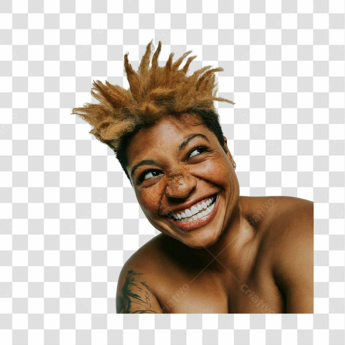 Imagem PNG com fundo transparente Mulher Negra sorrindo