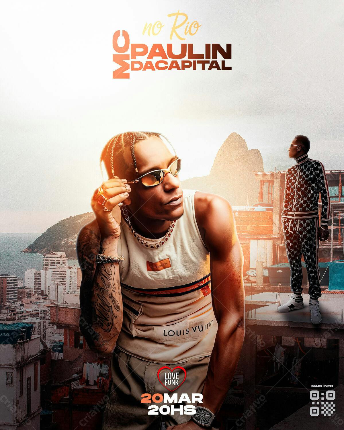 Flyer Show Paulin da Capital no Rio PSD Editável