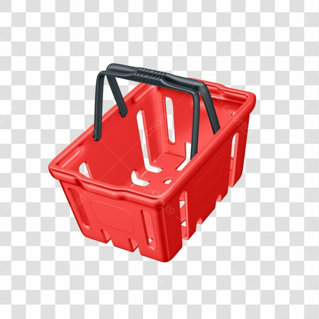 Icone cesta de compras vermelha PNG com fundo transparente