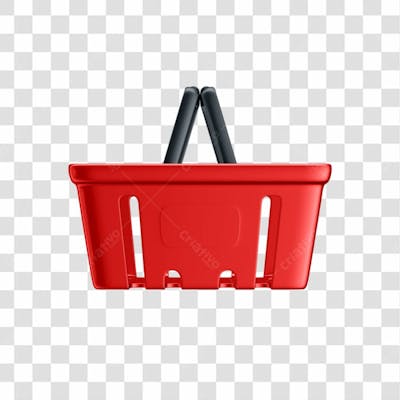 Asset 3D   Cesta De Supermercado Em 3D Com Fundo Transparente  (2)