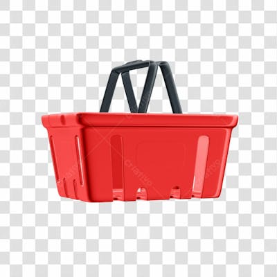 Asset 3D   Cesta De Supermercado Em 3D Com Fundo Transparente  (3)