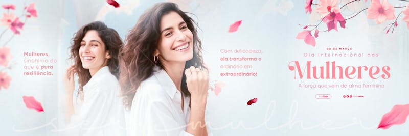 Dia internacional da mulher social media post carrossél banner