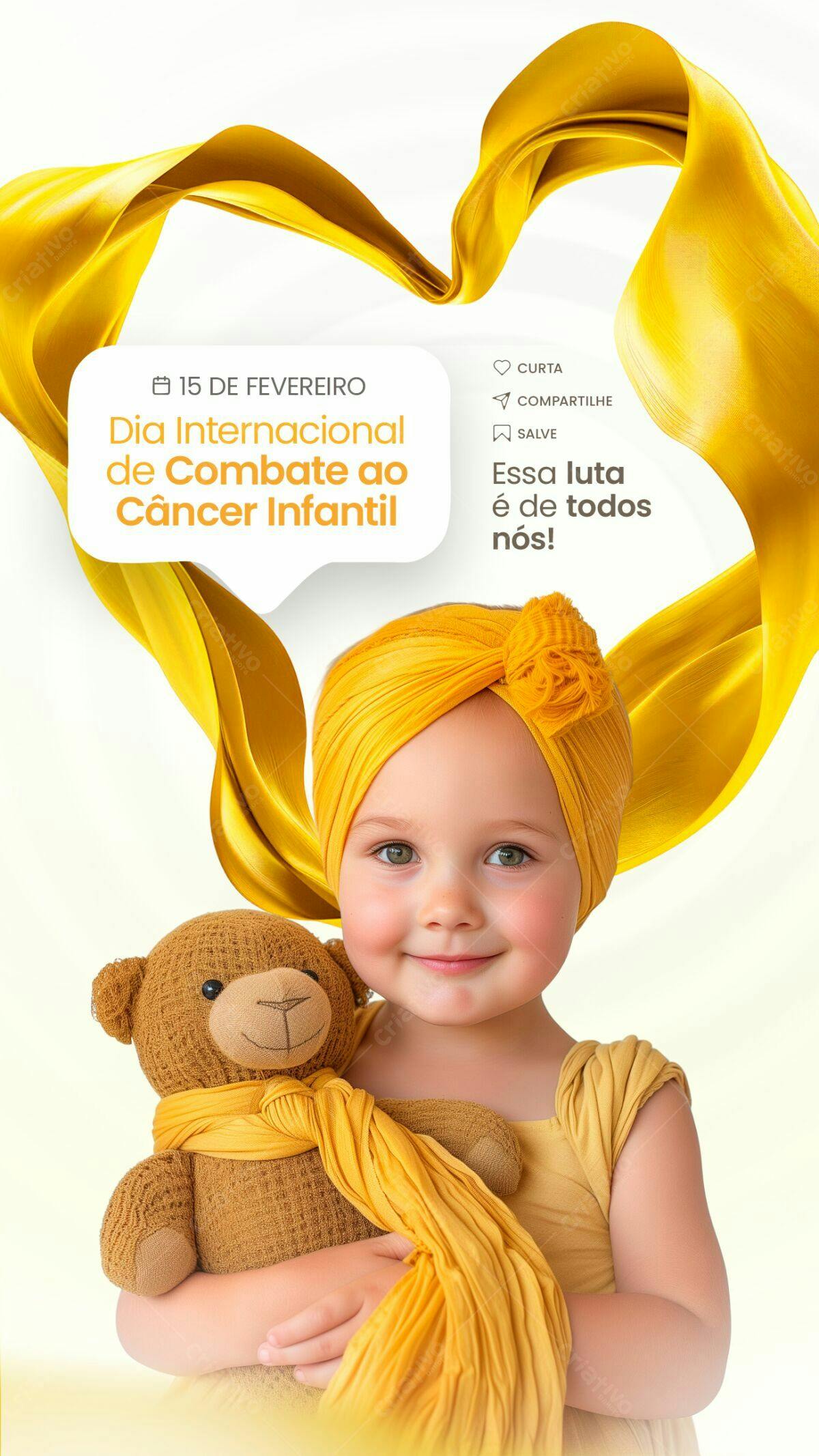 Flyer Dia Internacional Combate Câncer Infantil PSD Editável