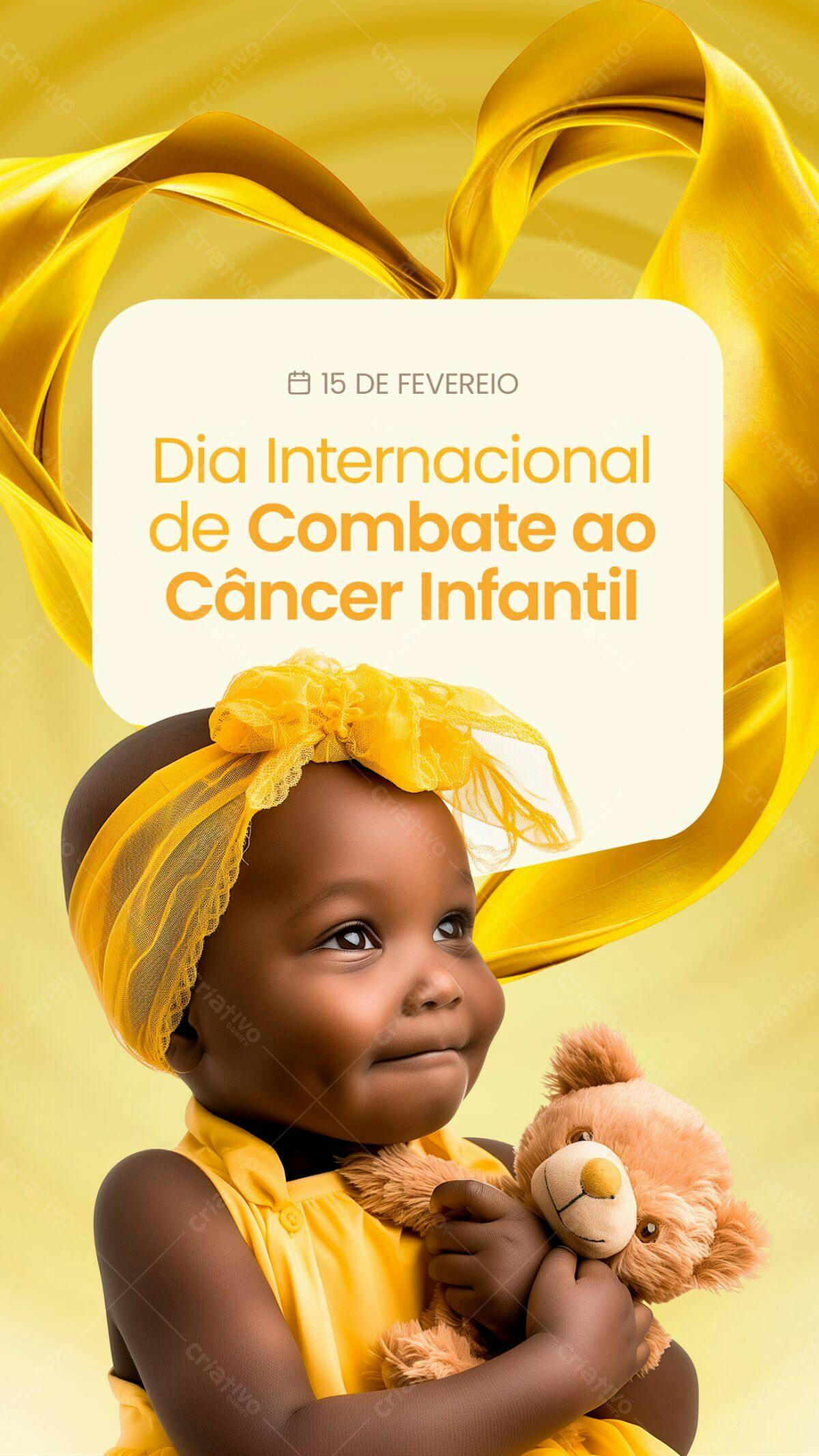 Flyer Dia Internacional Combate Câncer Infantil PSD Editável