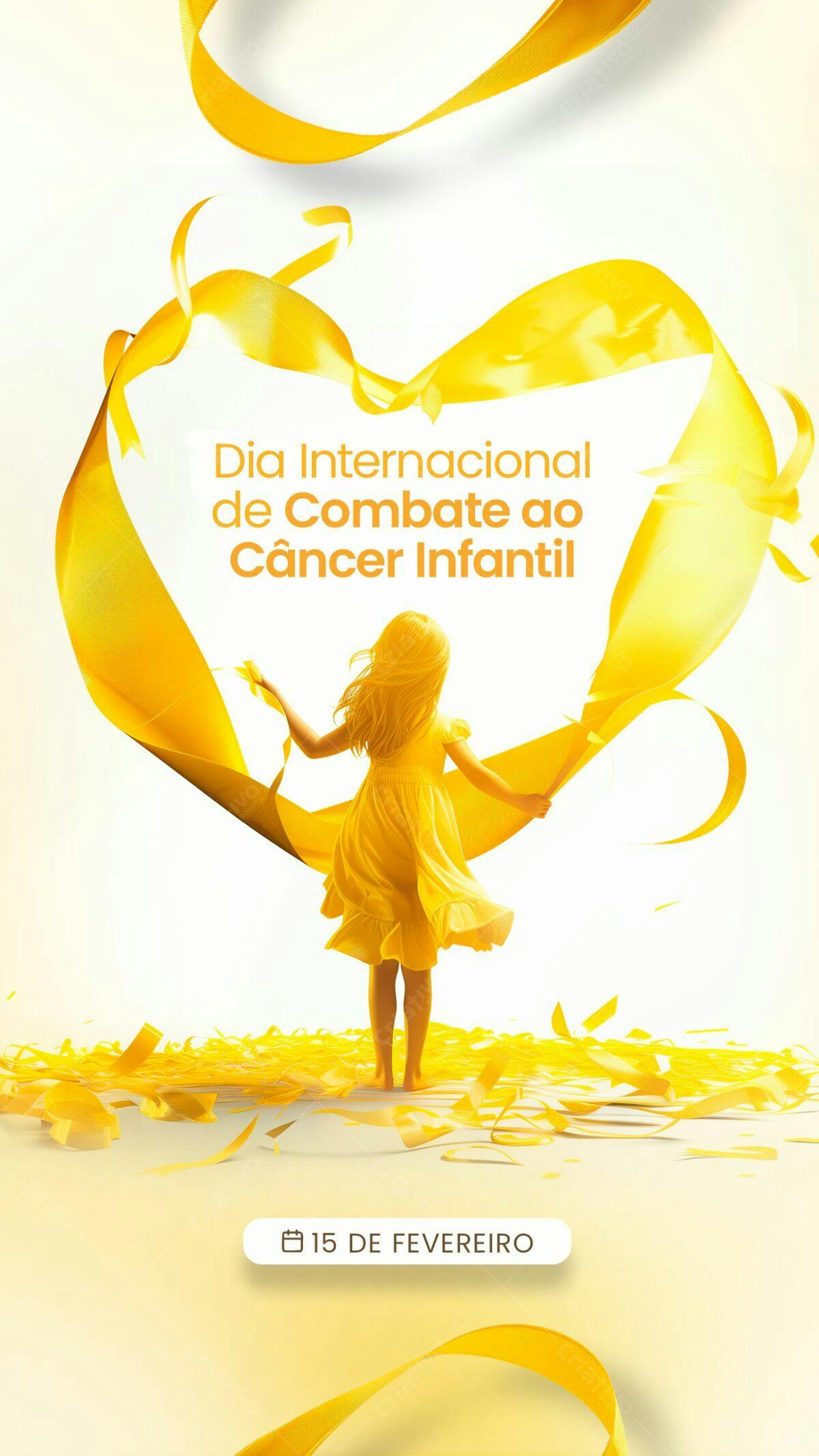 Flyer Dia Internacional do Combate ao Câncer Infantil PSD Editável