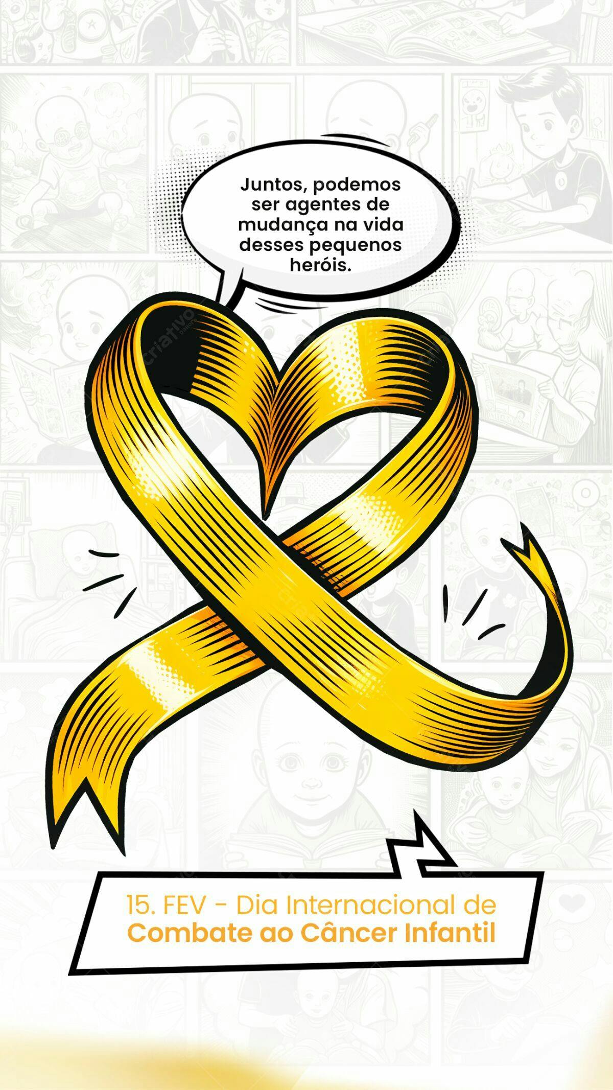 Flyer Dia Internacional Combate ao Câncer Infantil PSD Editável