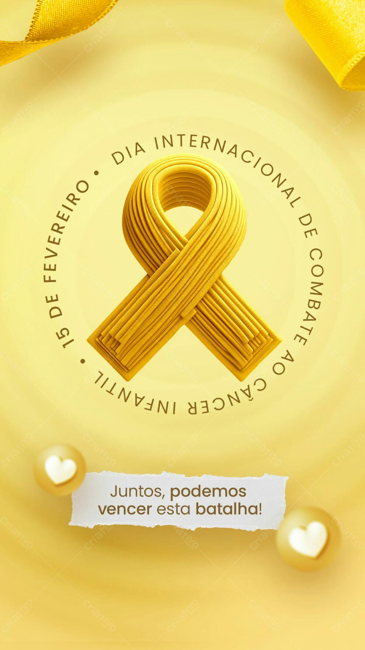 Flyer Dia Internacional de Combate ao Câncer Infantil PSD Editável