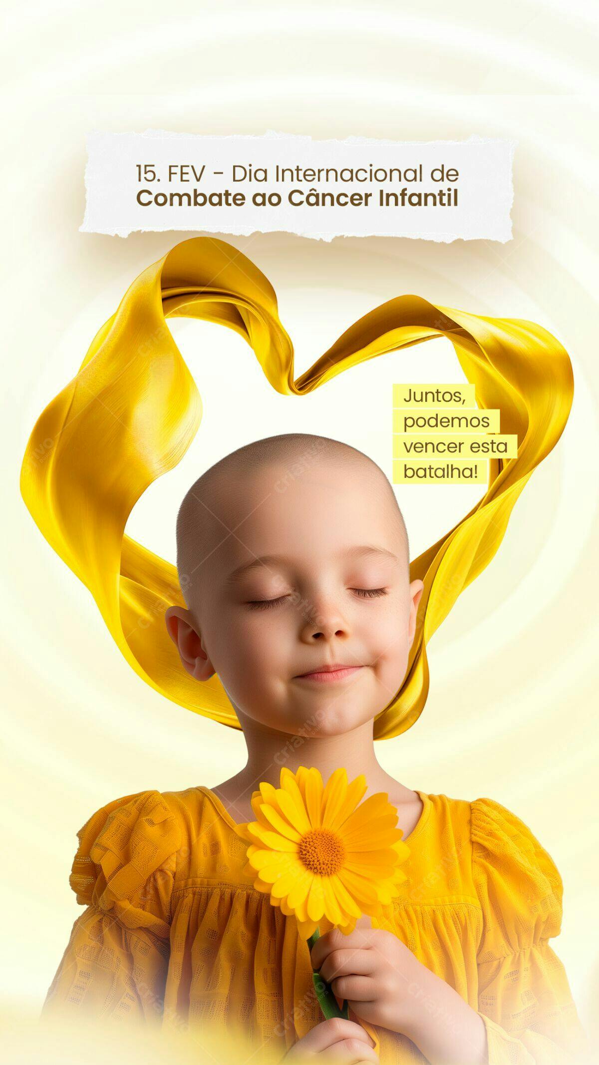 Flyer Dia Internacional Combate Câncer Infantil PSD Editável