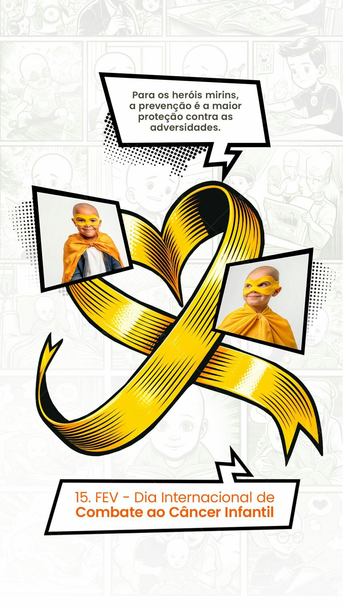 Flyer Dia Internacional do Combate ao Câncer Infantil PSD Editável