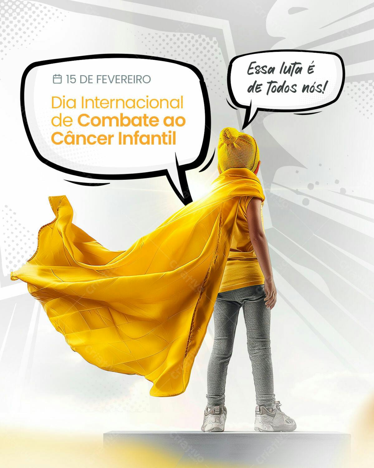 Flyer Dia Internacional Combate Câncer Infantil PSD Editável