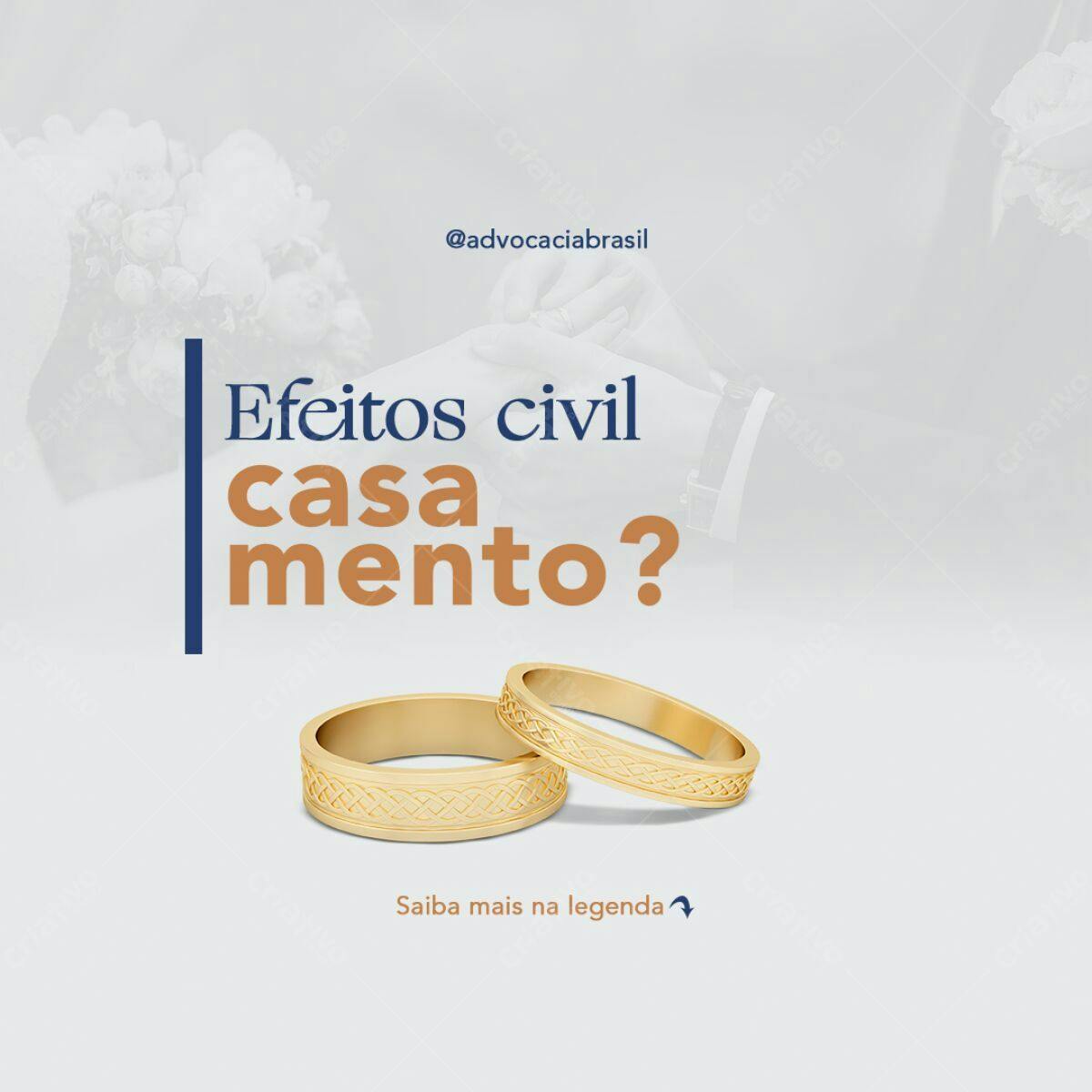 Post para Redes Sociais Casamento Civil PSD Editável
