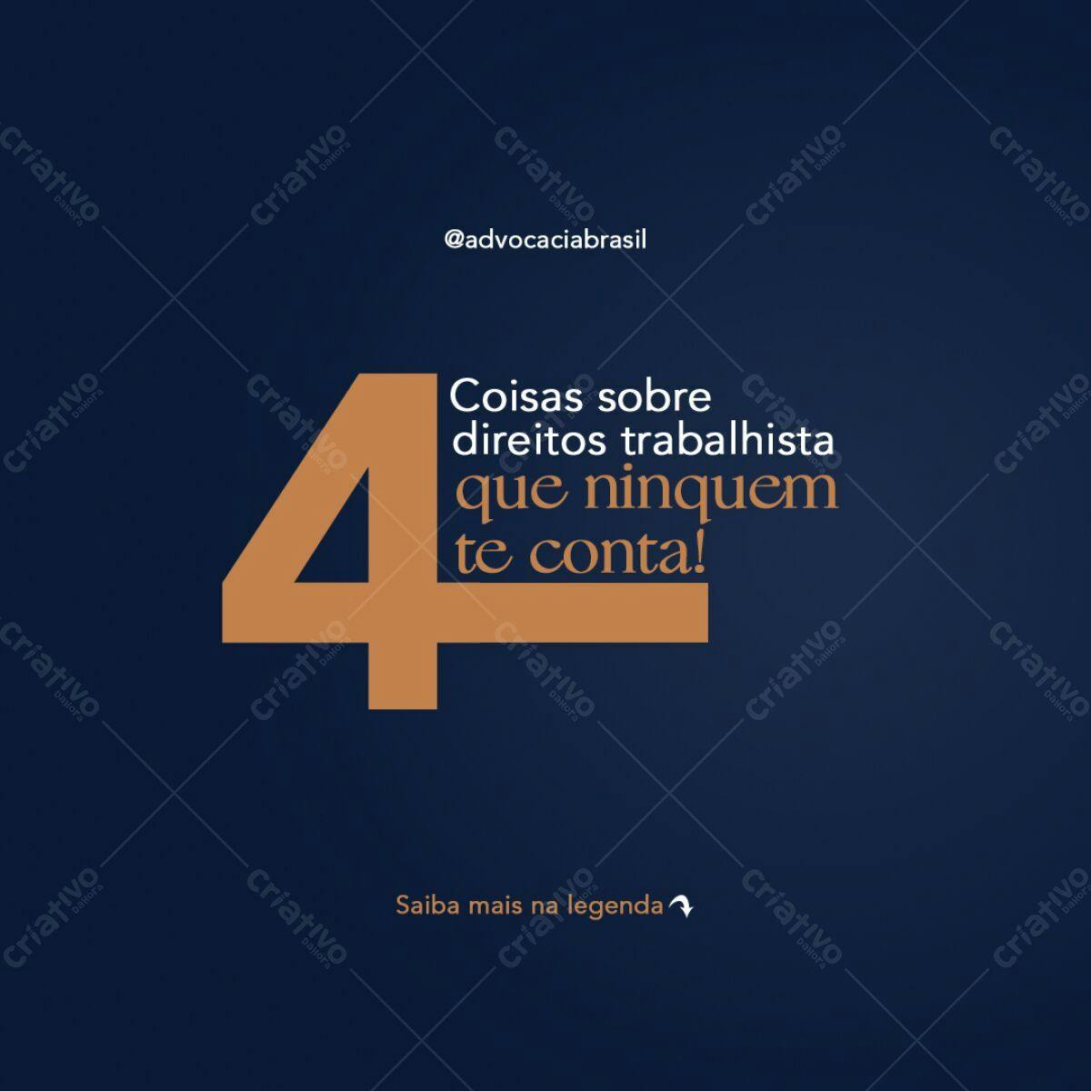Post para Redes Sociais Direitos Trabalhistas PSD Editável