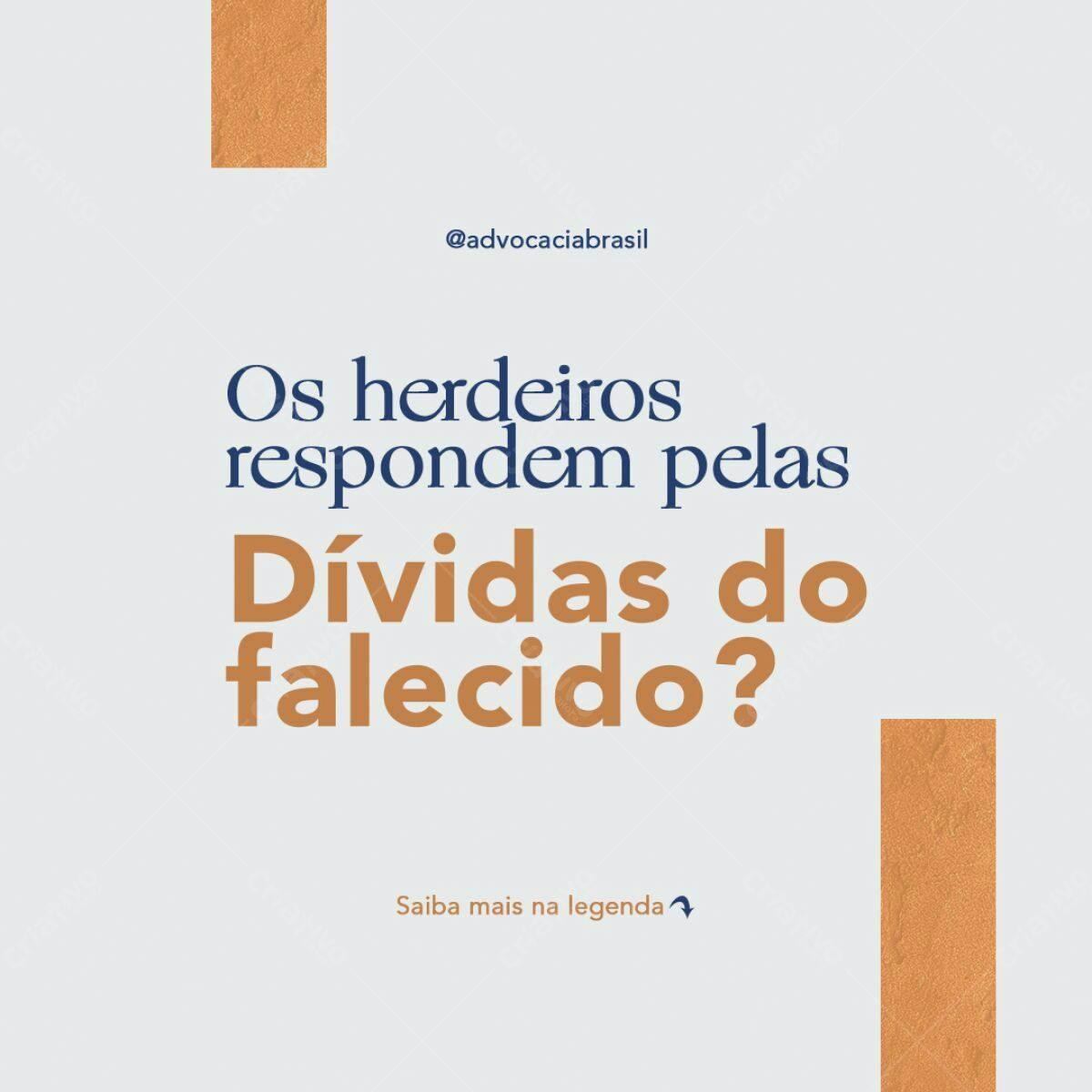 Post para Instagram Herança e Dívidas PSD Editável