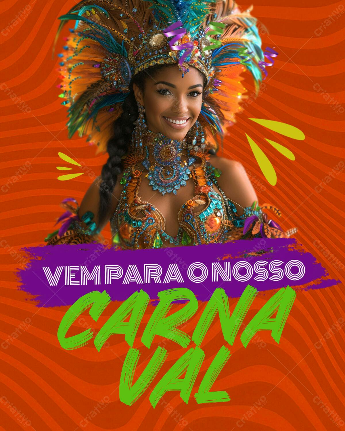 Flyer para Carnaval PSD Editável