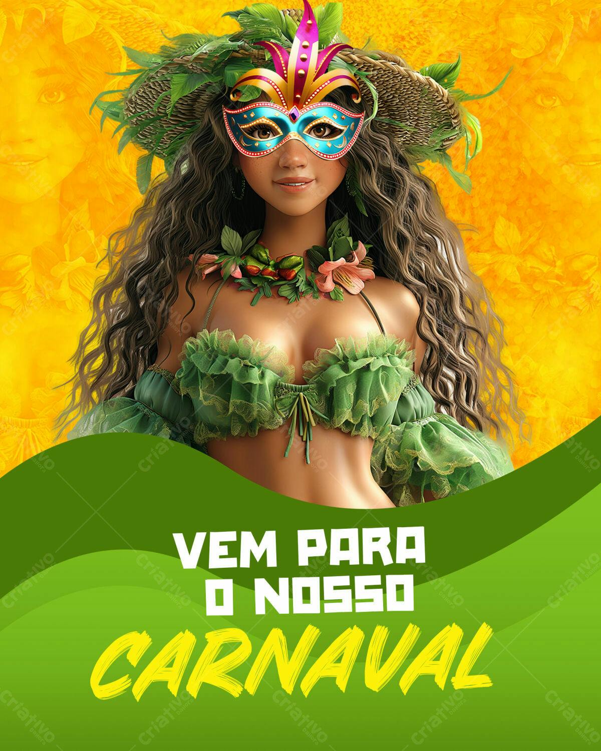 Flyer Carnaval Brasileiro PSD Editável