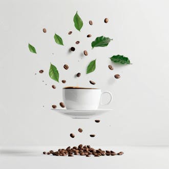 Uma xícara de café com grãos de café10