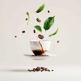 Uma xícara de café com grãos de café15