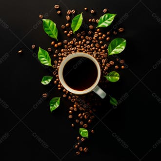 Vista aérea de uma xícara de café1