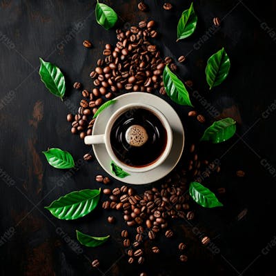 Vista Aérea De Uma Xícara De Café11