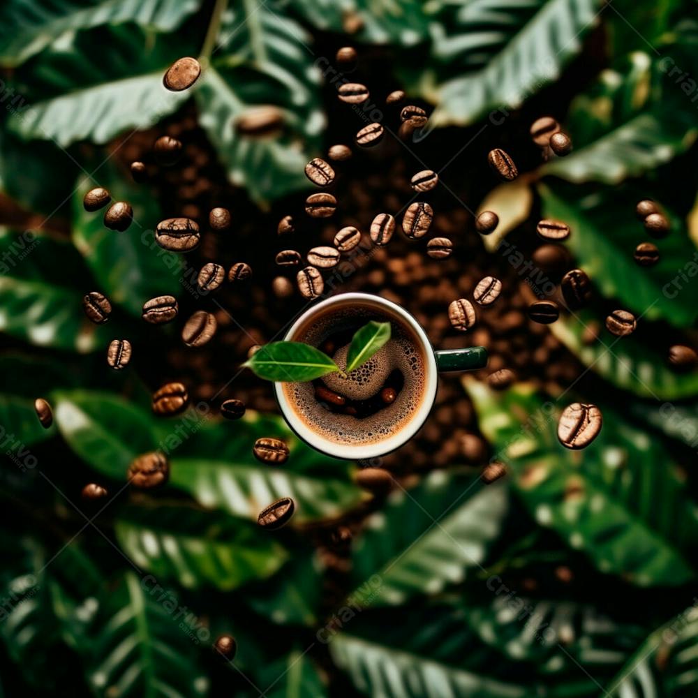 Vista Aérea De Uma Xícara De Café17