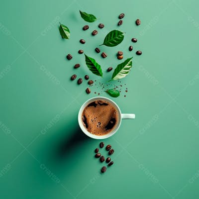 Vista Aérea De Uma Xícara De Café18