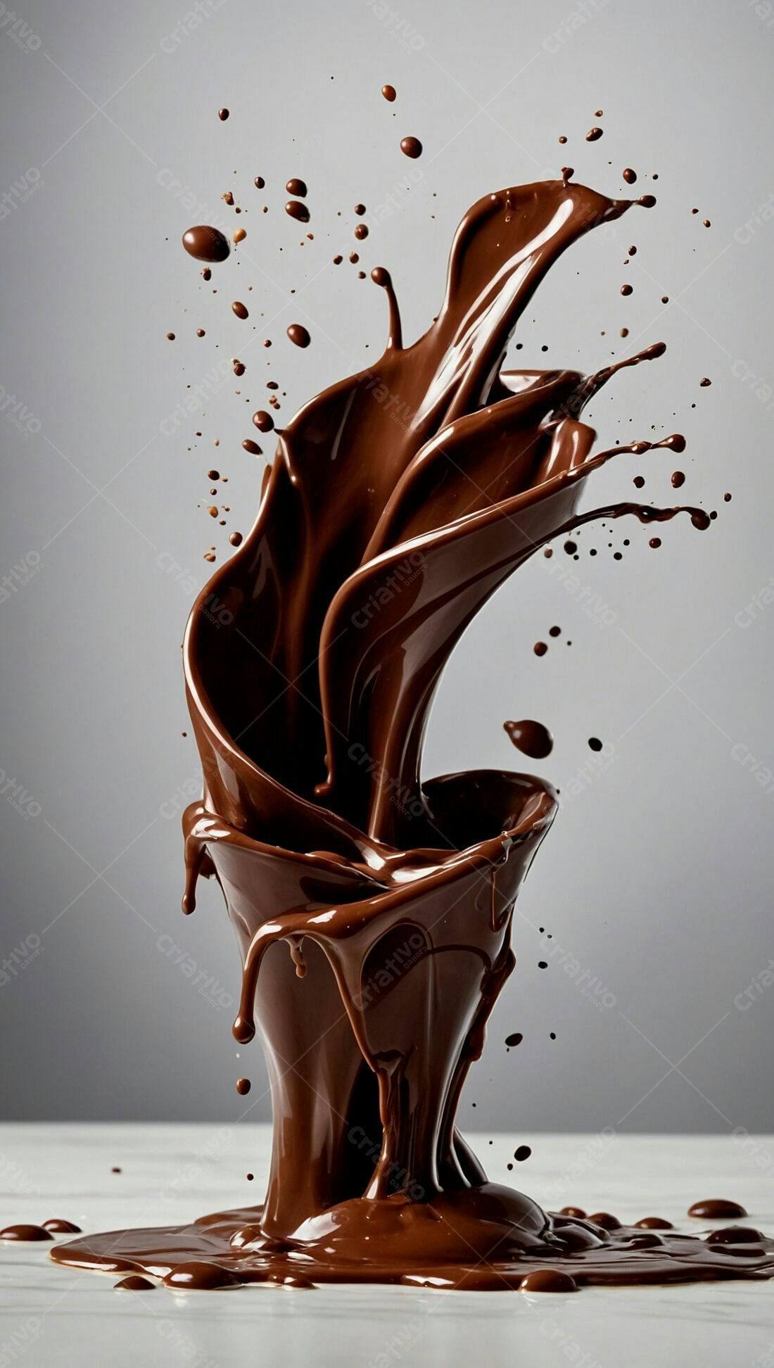 Chocolate derretendo em movimento