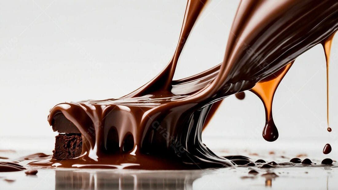 Chocolate derretendo sobre doce