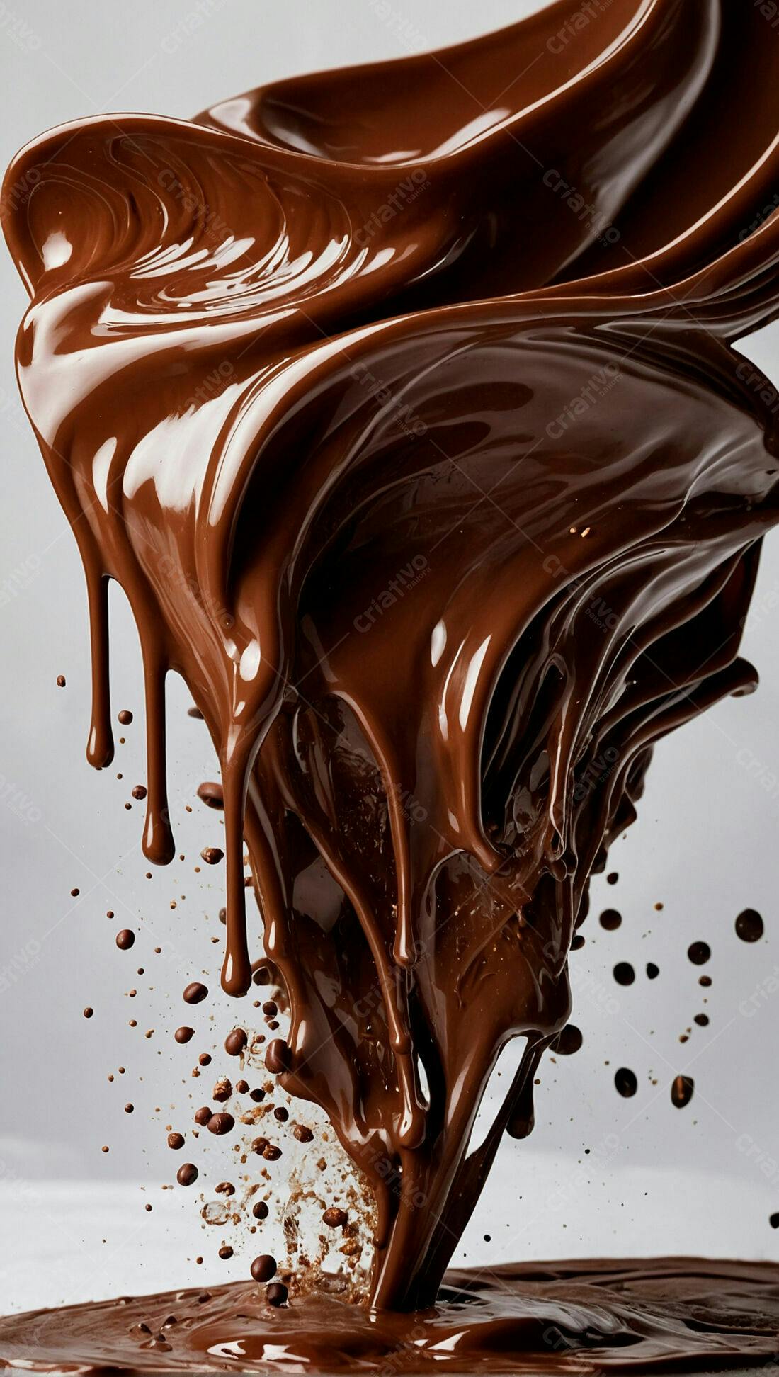 Chocolate derretido em movimento espiral