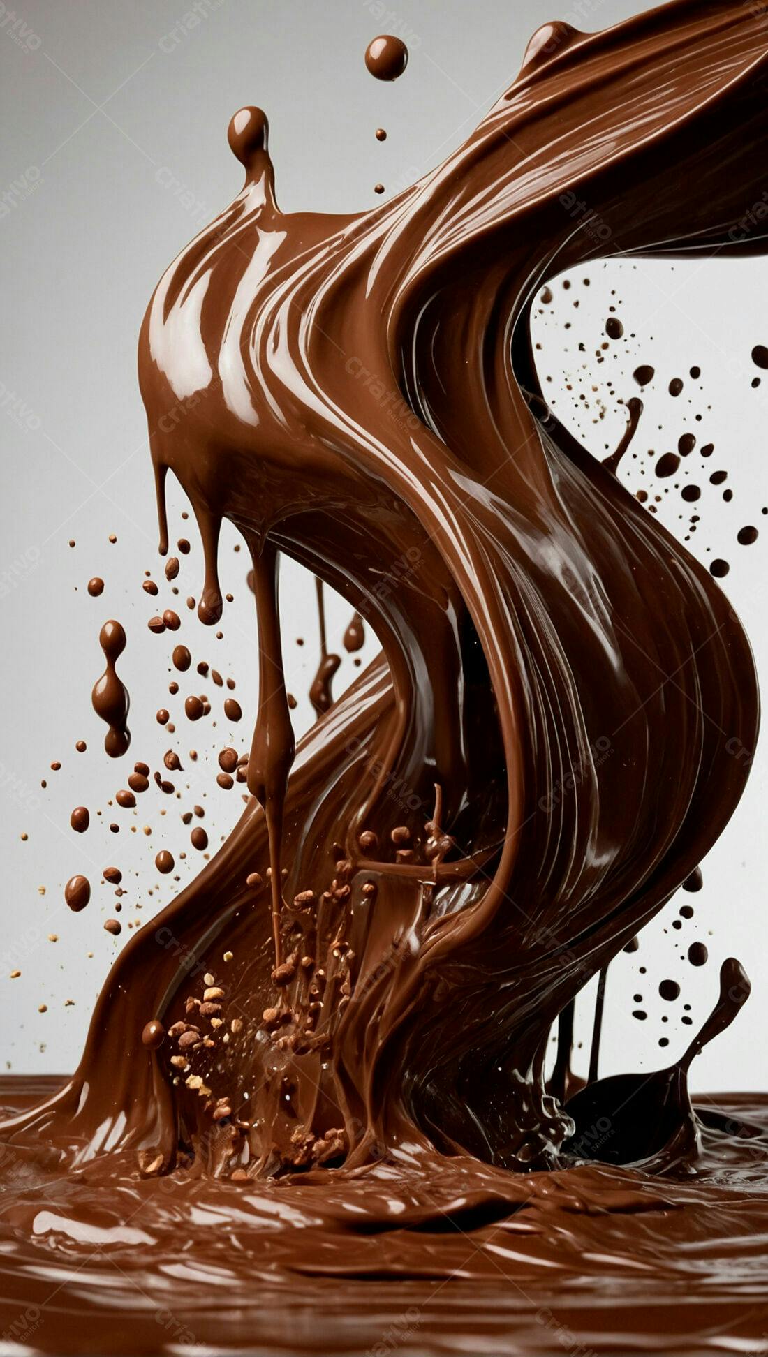Chocolate derretendo em movimento