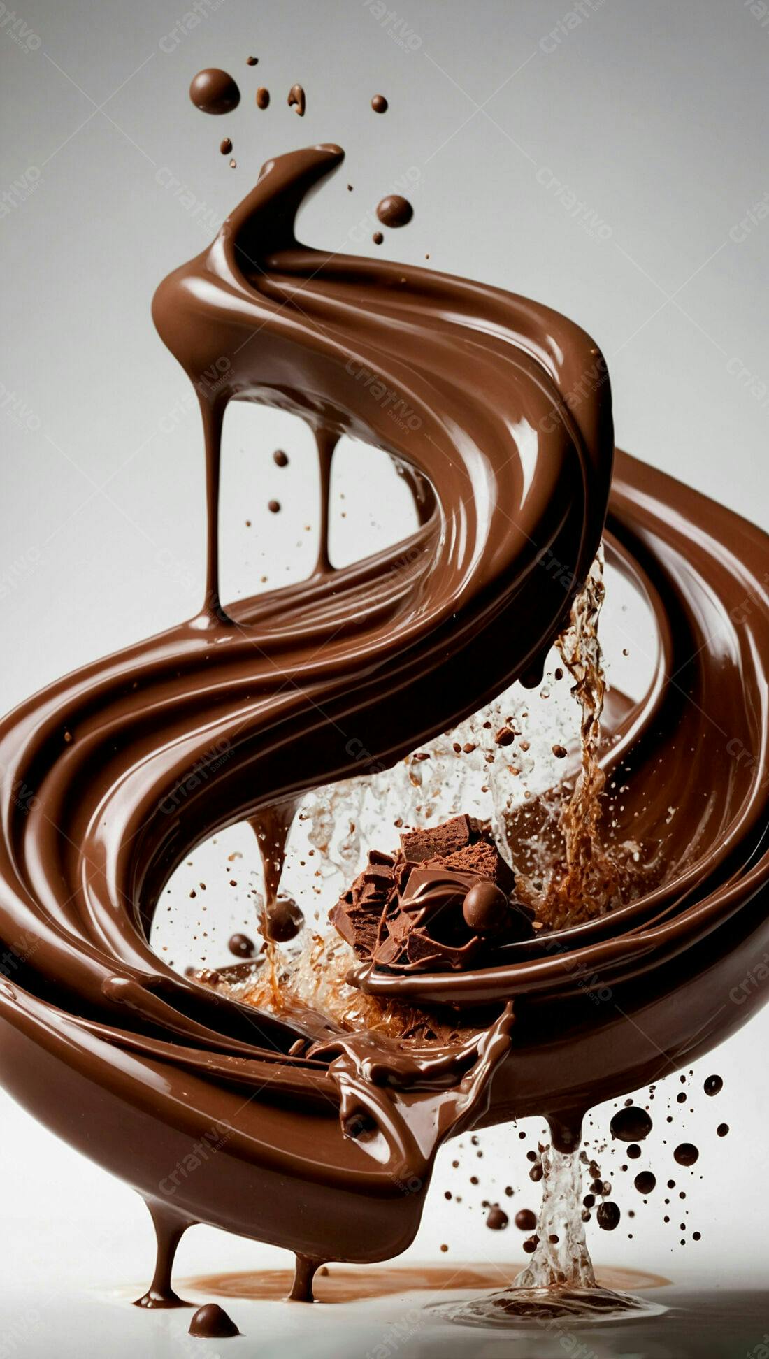 Chocolate derretido em movimento