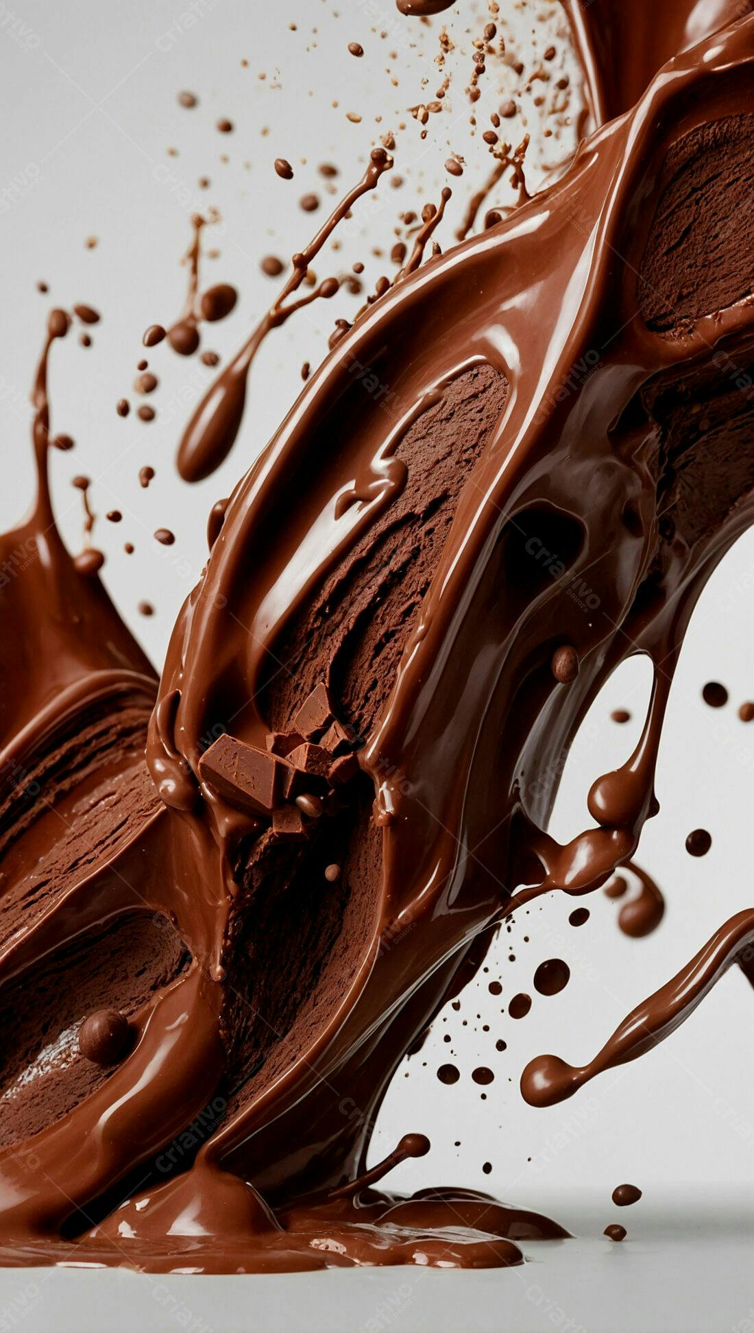 Chocolate derretendo em movimento