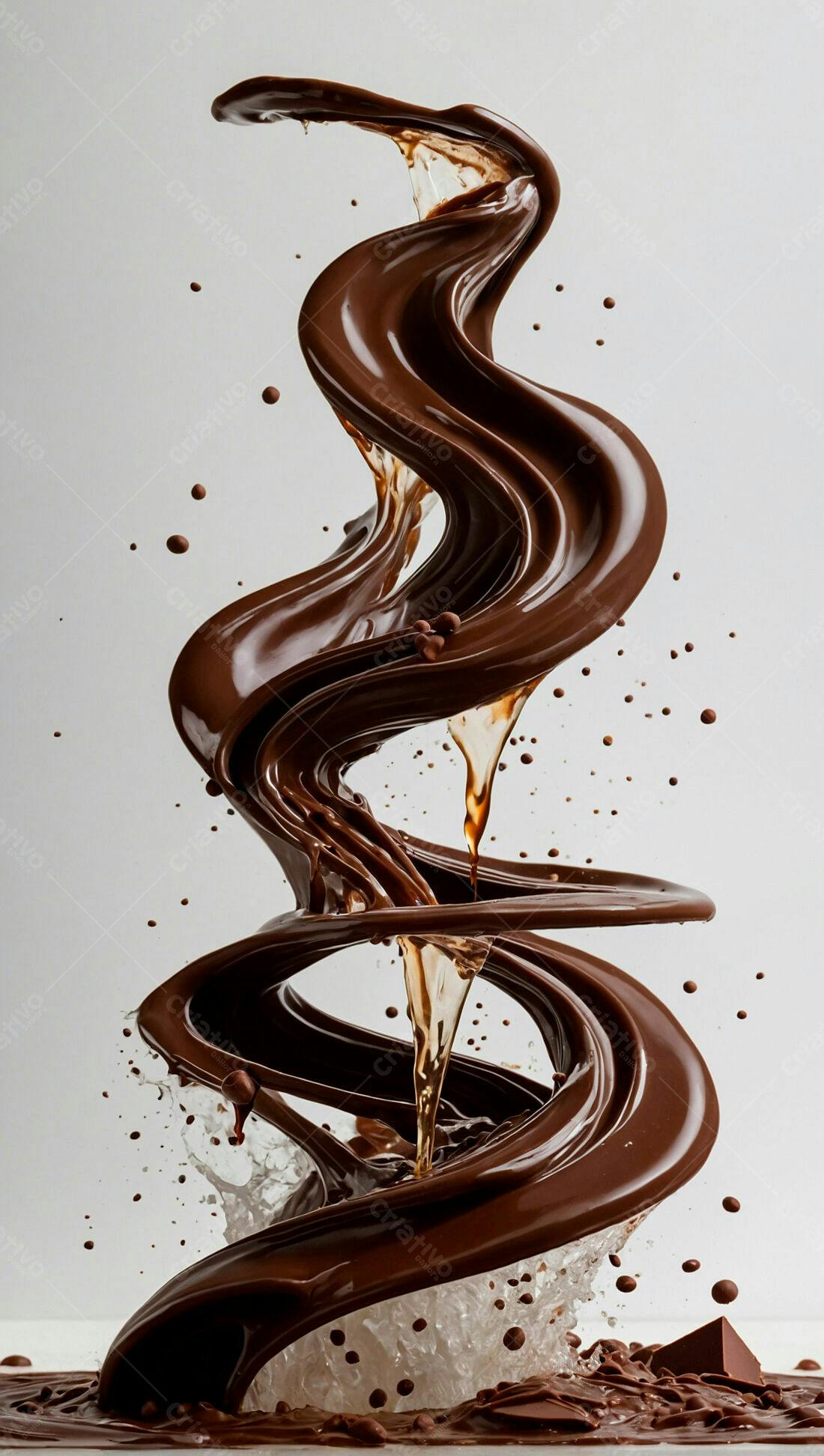 Chocolate derretendo em espiral