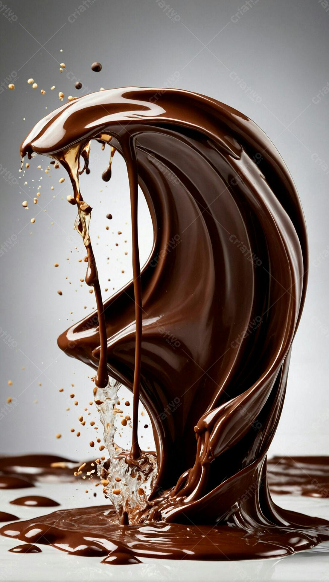 Chocolate derretendo em movimento
