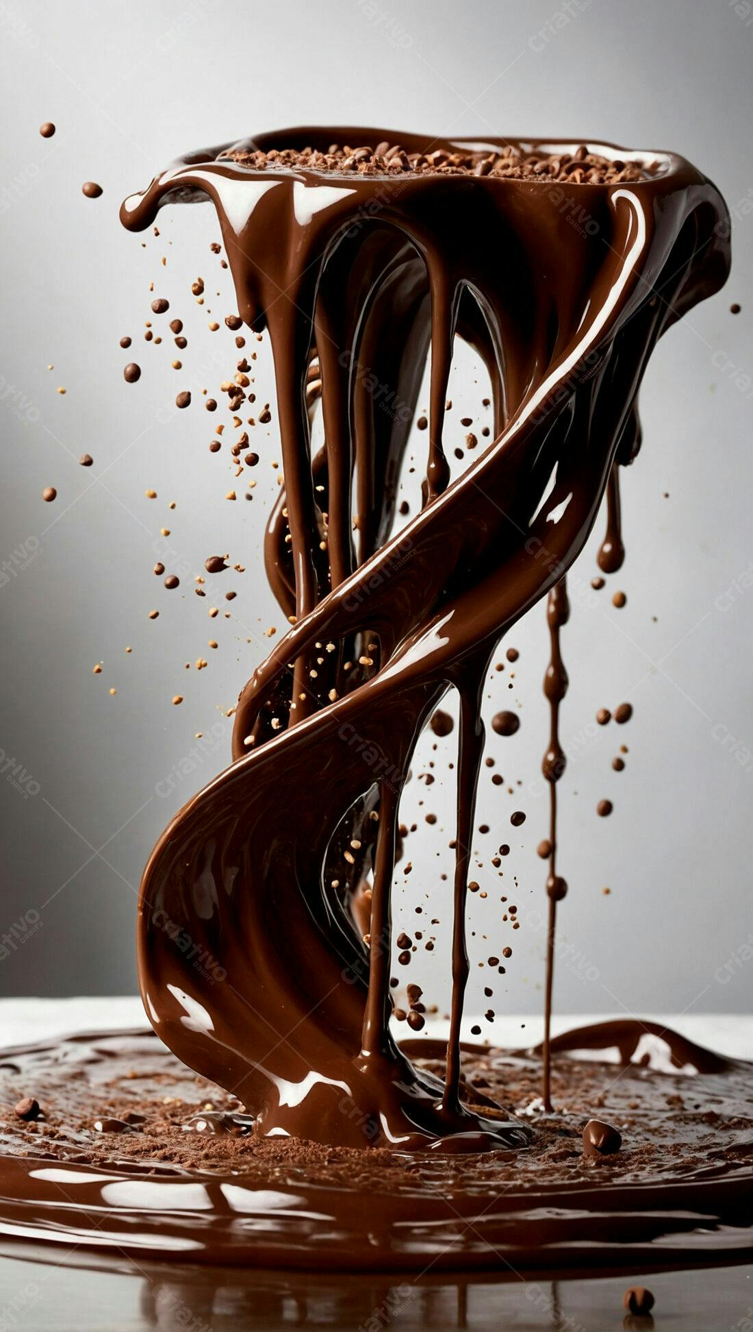 Chocolate derretendo em espiral