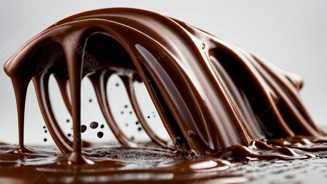 Chocolate derretendo em movimento abstrato