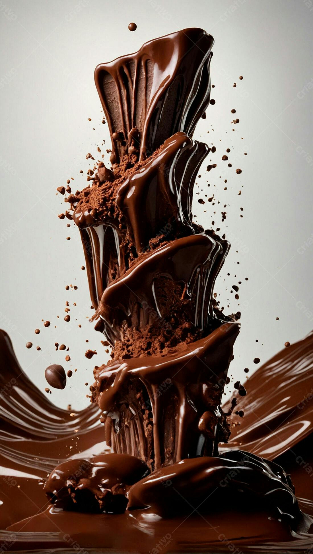 Chocolate derretido em movimento
