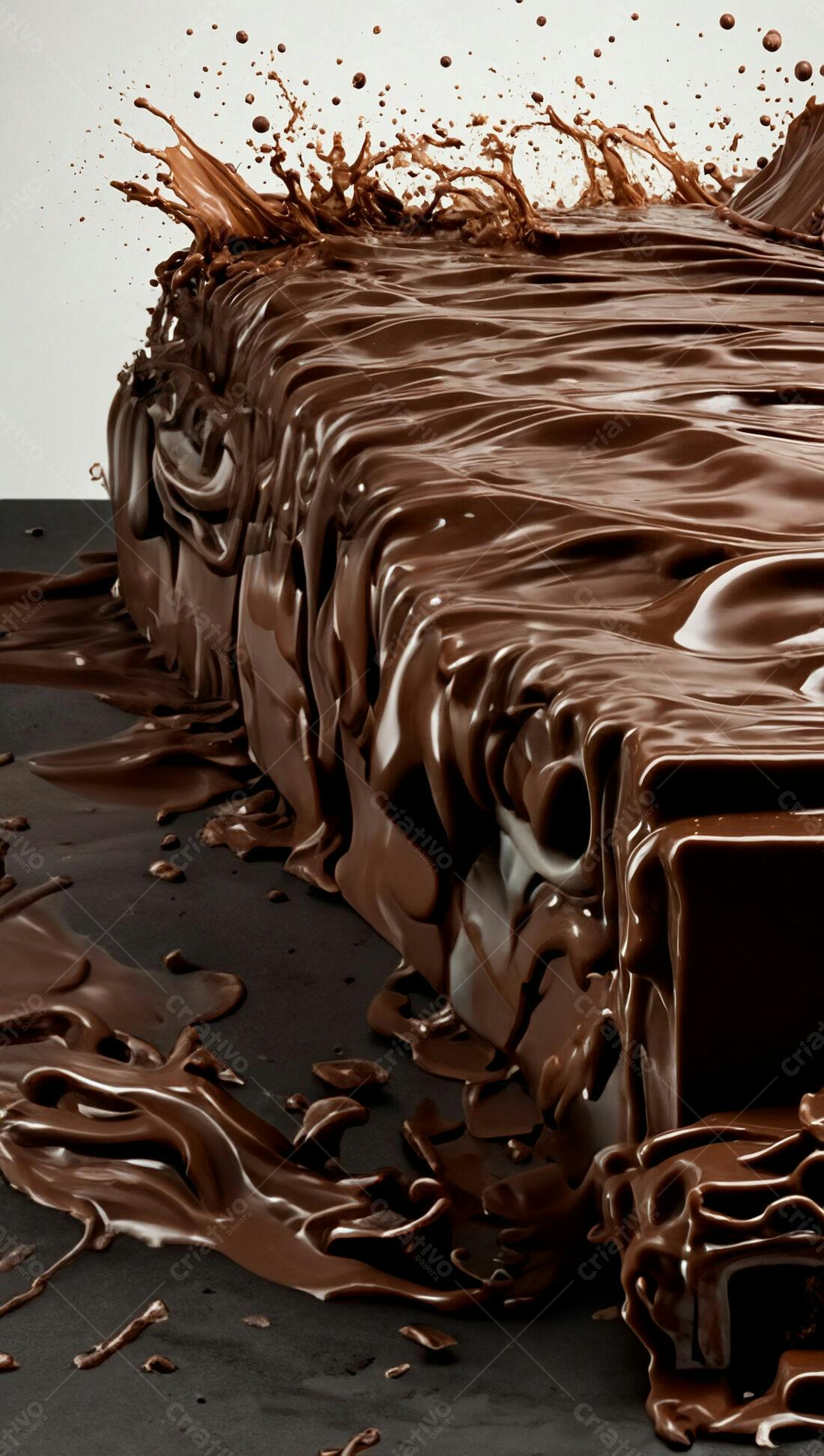 Chocolate derretido em textura rica