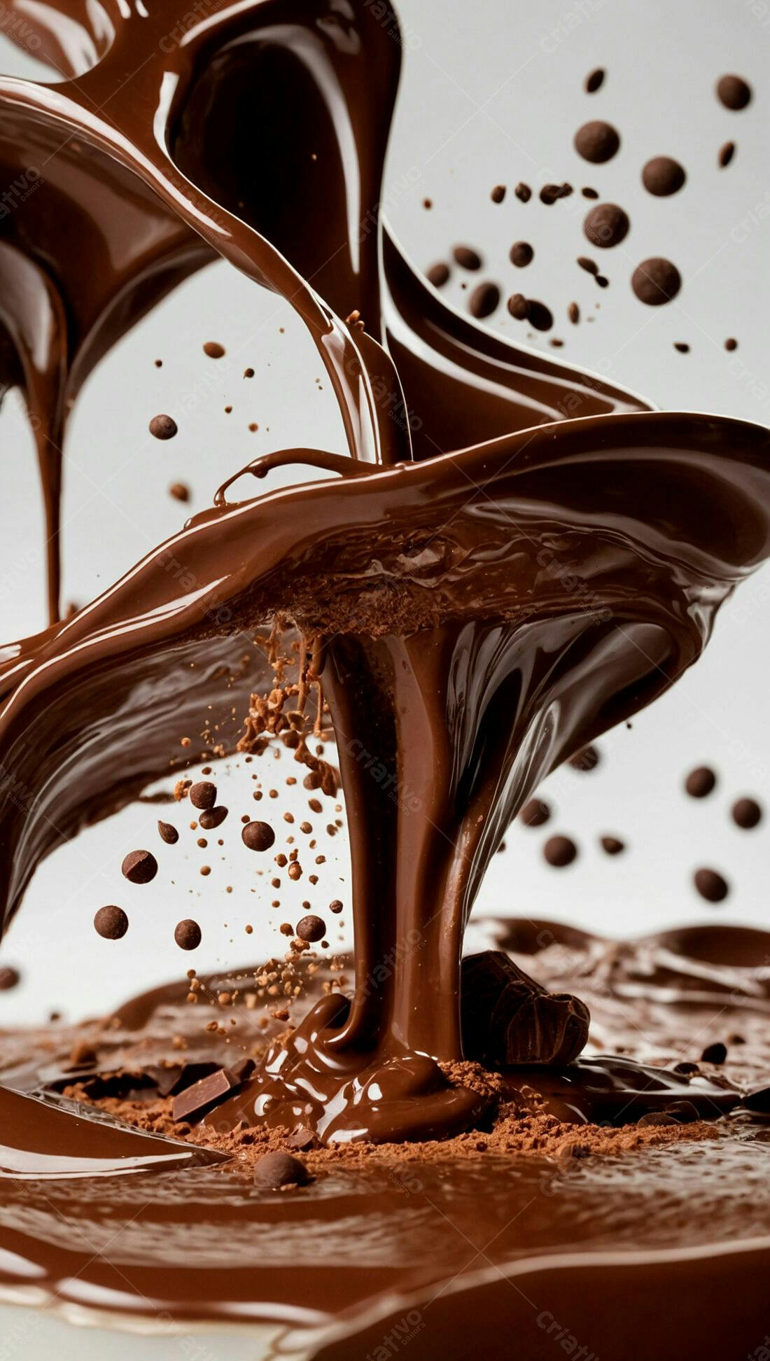 Chocolate derretendo em movimento