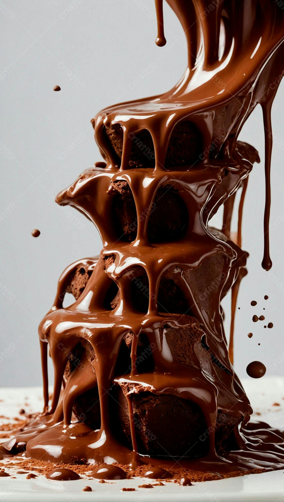 Brownies coberto com calda de chocolate