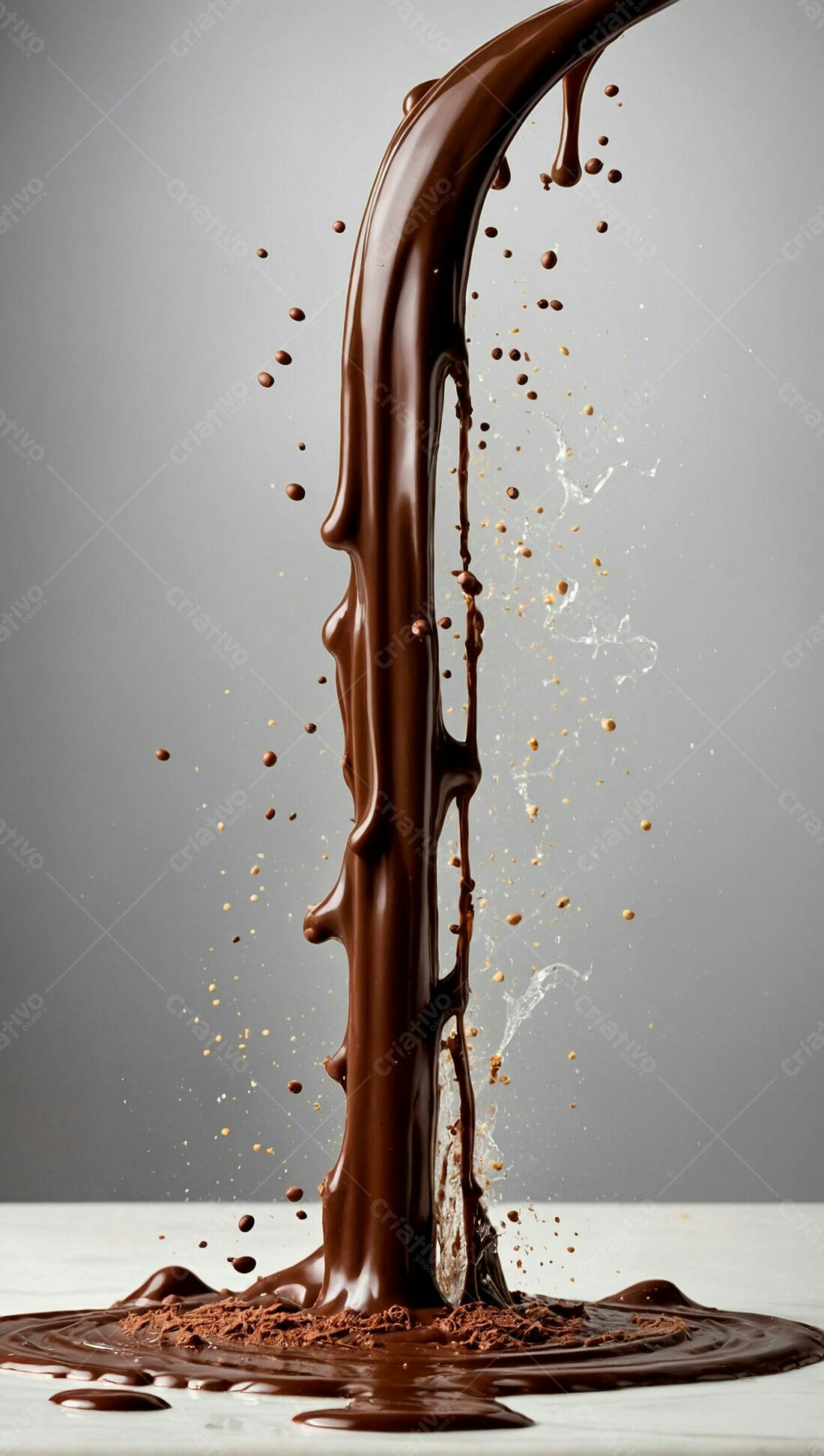 Derramamento de chocolate cremoso