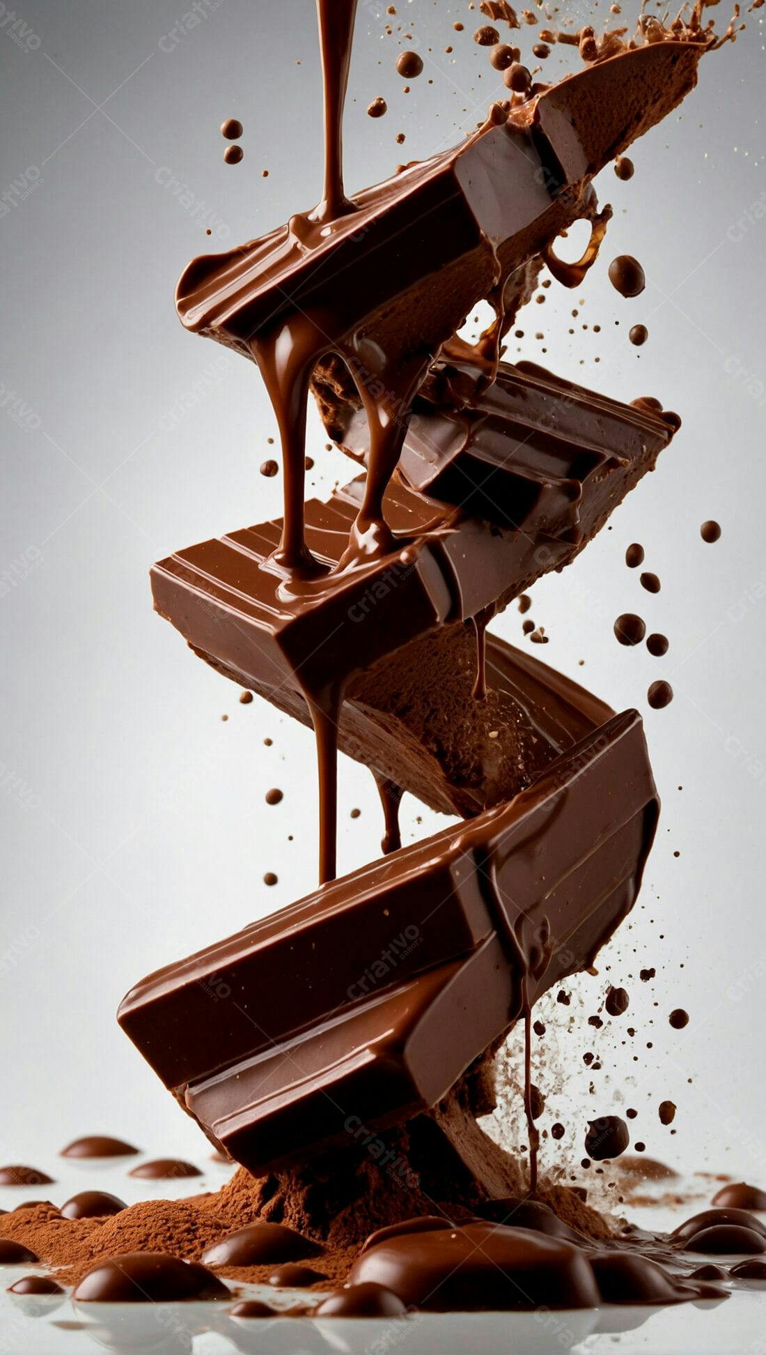 Barra de Chocolate Derretendo em Movimento
