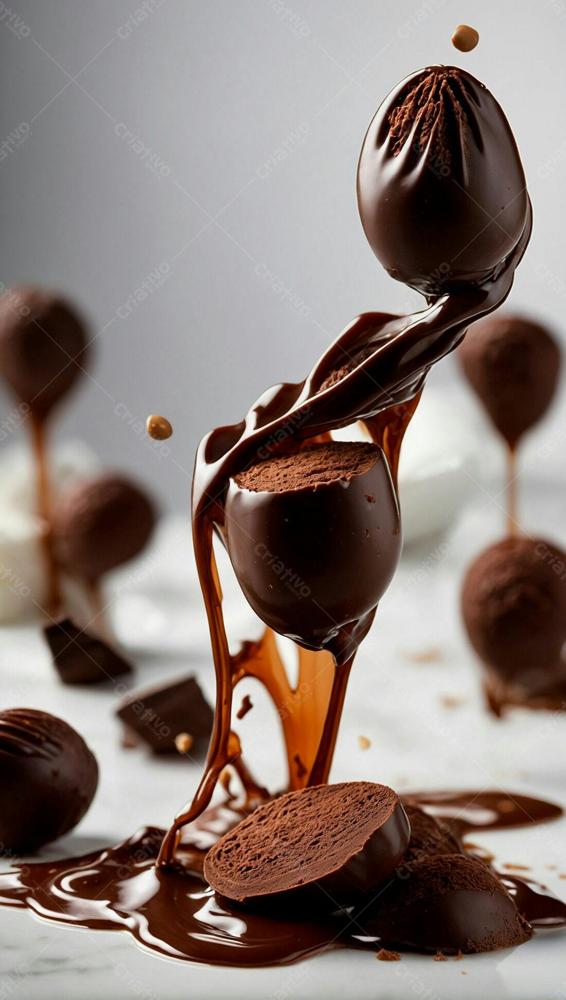 Bombons de chocolate derretendo